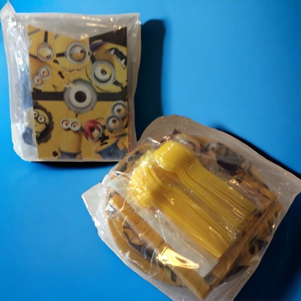 MInion Party Supplies Forks, Spoons, plates, table cloth, balloons with minions